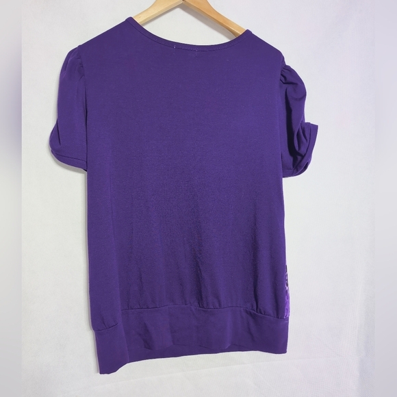 Xclusiv Purple Leopard Print Sz XL Women's Top - Picture 4 of 5